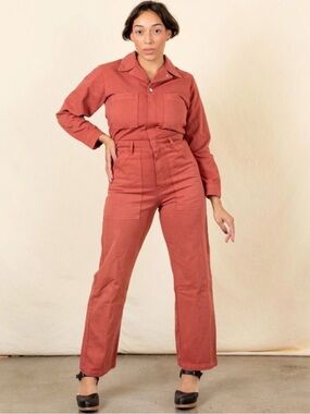 Big Bud Press Women's Straight-Leg Jumpsuit in Rusty Terracotta